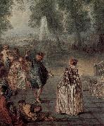 Jean antoine Watteau Das Ballvergnegen oil painting